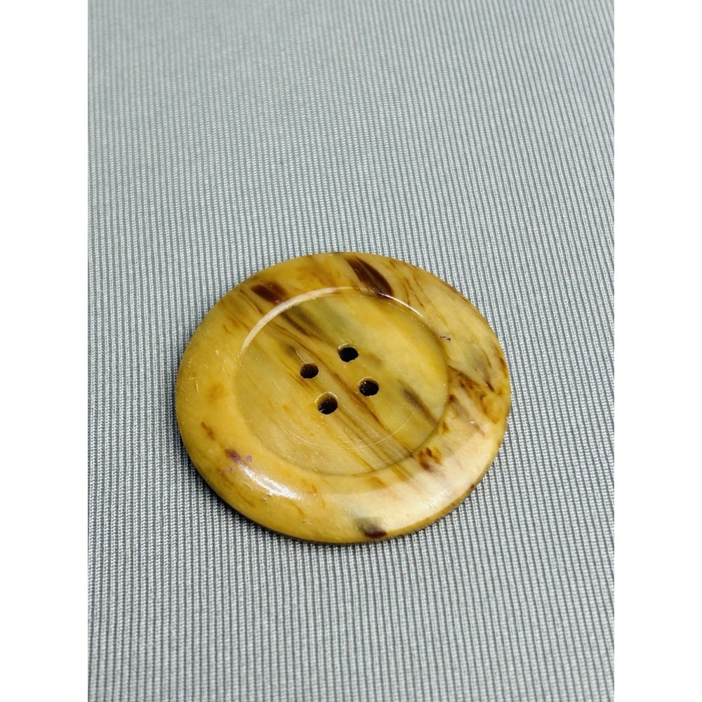 Vintage Caramel & Brown Large Buttons Possibly Bakelite Set Of 2